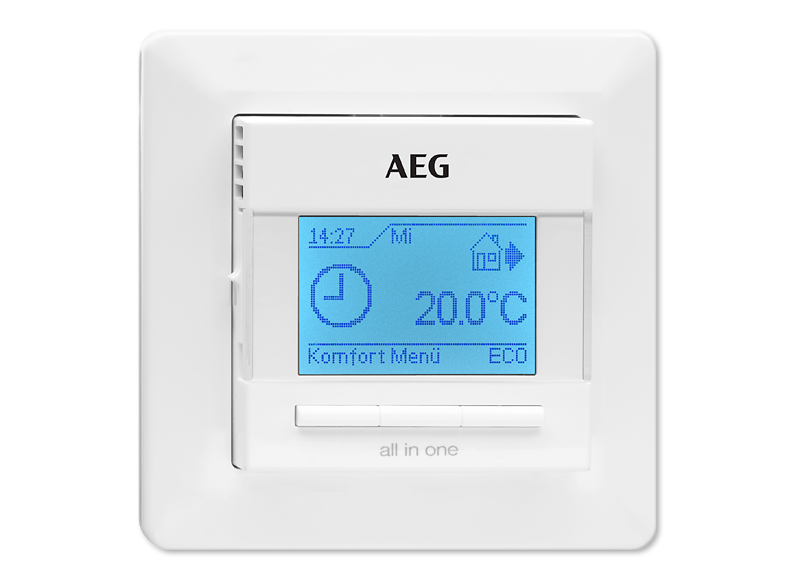 Silber AEG FRTD 903 S Komfort Fu/ßbodentemperaturregler 231682 LCD-Display