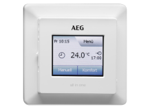 AEG Thermostat régulateur de température, de 2 points de, montage en saillie, réglage de la température de 5 à 30 °C, RT 602 SN Sz, blanc pur, 223299